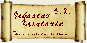 Vekoslav Kasalović vizit kartica